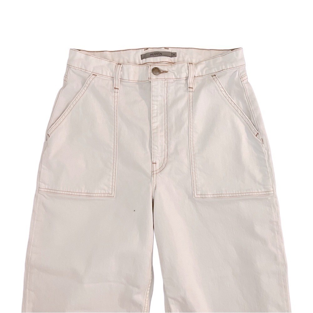 Hudson Jodie Wide Leg White Crop Jeans Jean Denim 30 - Picture 5 of 10